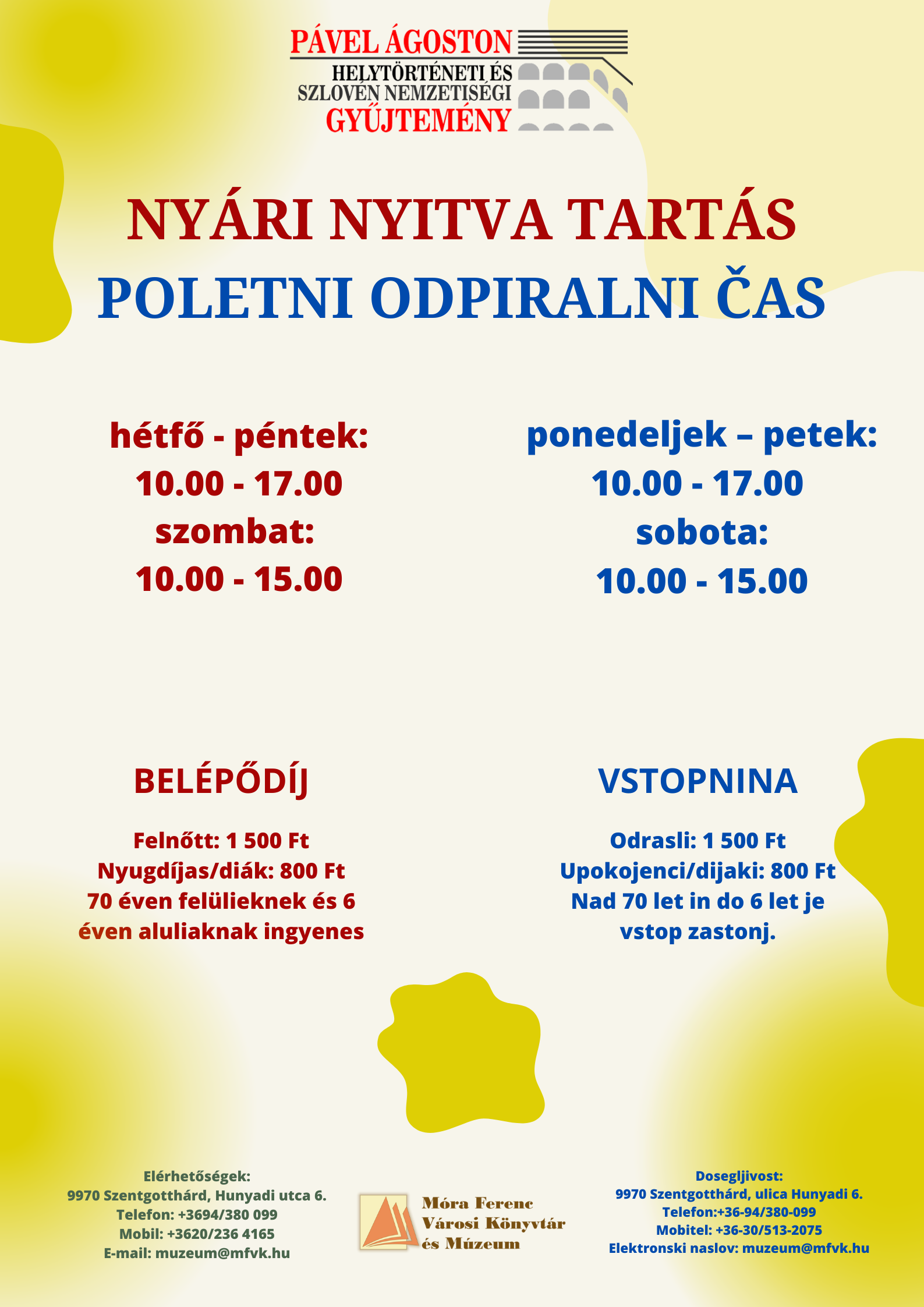 Nyári nyitvatartás 2025